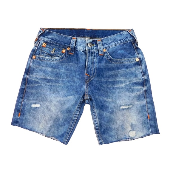 Vintage True Religion Hand-distressed cut-off jean shorts Men's size 30 - Picture 1 of 4